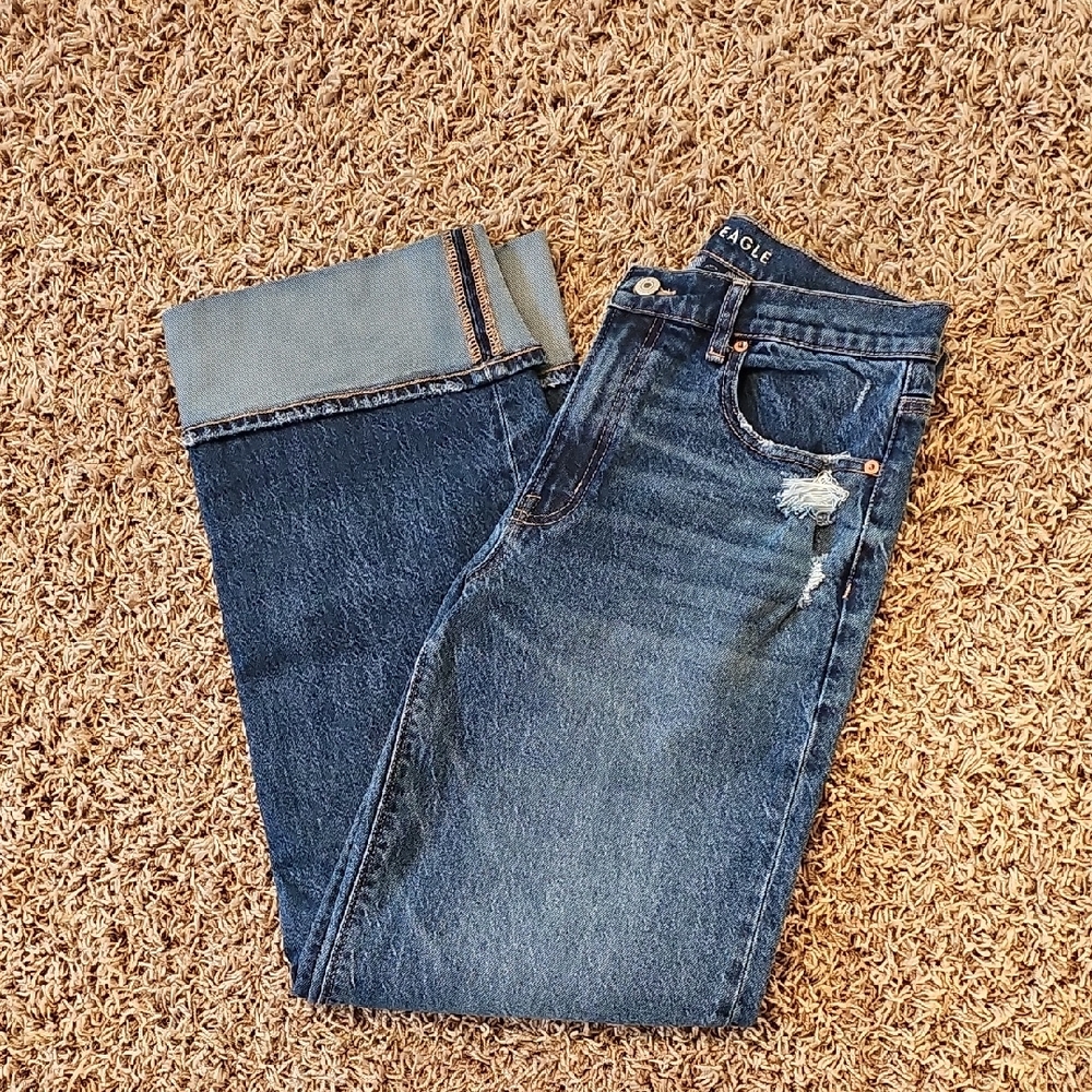 AE - Stretch High - Waisted Stovepipe Cuffed Jean